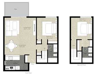 2Bed 2Bath_L at The Woods Apartments, San Jose, 95136