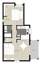 1Bed 1Bath_H at The Woods Apartments, San Jose, 95136
