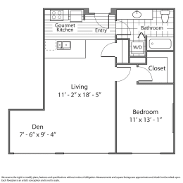 Floor Plan  One Bed One Bath D and E