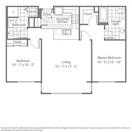 Floor Plan  Two Bed Two Bath A and B