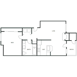 a floor plan of a 1 bedroom floor plan