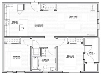  Floor Plan Gillis - 2x1 B1