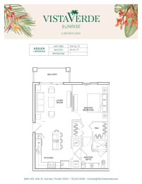 Floor Plan Allamanda 1 Bed/1 Bath