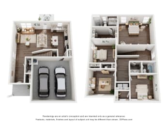 Floor Plan  Rosewood - 3 Bedroom + Home Office