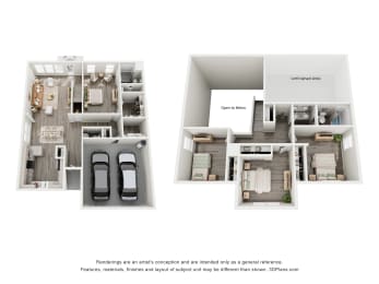 Floor Plan  a floor plan is shown with two different views of a house