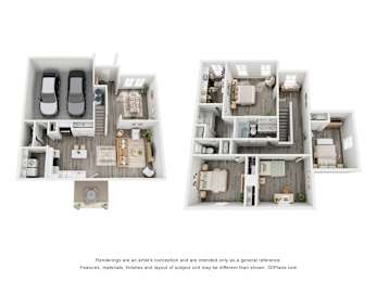 Floor Plan  2 bedroom floor plan  the enclave at city center apartments