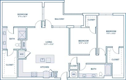 Floor Plan  A floor plan of a house with two bedrooms, a living room, a kitchen, a bathroom, and a mudroom.
