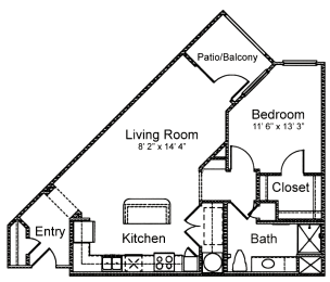 a floor plan of a house with a triangular roof and a footprint of the ground
