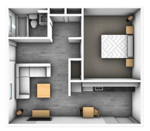 1 Bed 1 Bath Floor Plan at The Junction, Tennessee, 38111
