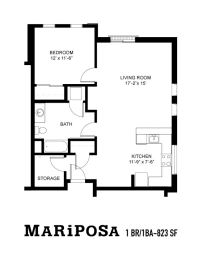  Floor Plan The Mariposa | 1 Bedroom 1 Bath A