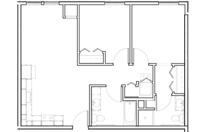  Floor Plan 2 Bedroom