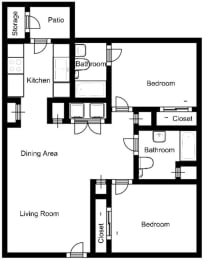  Floor Plan Two Bedroom - Handicap Accessible