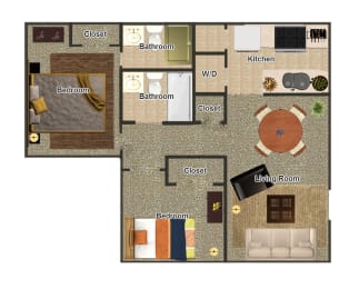  Floor Plan 2 Bedroom
