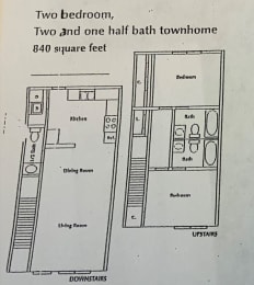  Floor Plan 2 Bedroom Townhome