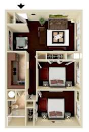 A dollhouse living room with a couch, chair, and coffee table.