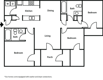 a floor plan of our home come equipped with water and dry connections