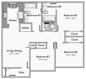  Floor Plan 3 Bedroom