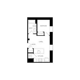 A45 Floor Plan at Residences at Delmar Divine, St. Louis