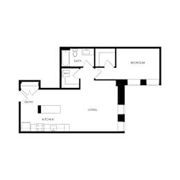 A7 Floor Plan at Residences at Delmar Divine, St. Louis, 63112
