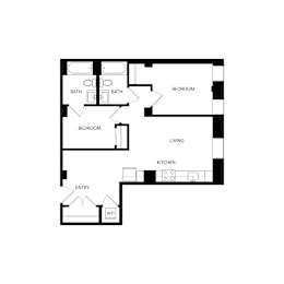 B5 Floor Plan at Residences at Delmar Divine, St. Louis, Missouri