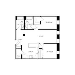 B9 25 27 Tier Floor Plan at Residences at Delmar Divine, St. Louis, MO, 63112