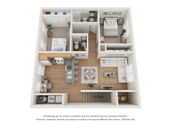  Floor Plan 2 Bedroom Garden Style