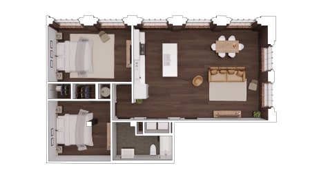 C2.7 Floor Plan at The Mill at Prattville, Prattville, AL, 36067