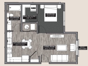  Floor Plan Central Park II: 1 Bedroom (A1)