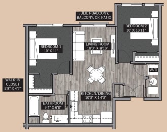  Floor Plan Central Park III: 2 Bedroom (B1)