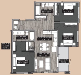  Floor Plan Central Park III: 3 Bedroom (C1)