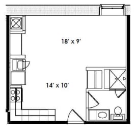 E2 Floor Plan at Lofts at Union Alley, Tennessee, 38103