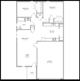 A black and white image of a house floor plan.