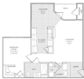 the floor plan of the second floor of a 2 bedroom apartment with a partial view