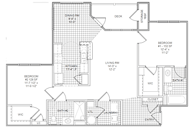 the floor plan of the second level of a 2 story house with a garage