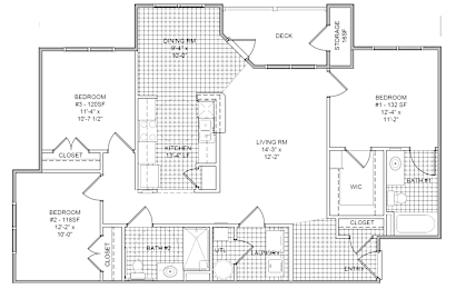 the plan of the second floor of the house showcasing the floor plans of both bedrooms