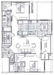 a floor plan of a house with bedrooms and a bathroom
