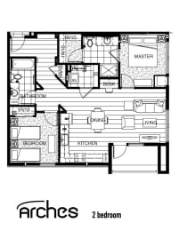  Floor Plan Arches | 2 Bedroom 2 Bath B
