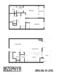 the floor plans for the apartments include a bedroom and a living room