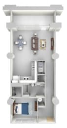 A12 Floor Plan at Parcels at Concourse, Memphis, 38104