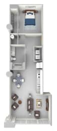 A2 Floor Plan at Parcels at Concourse, Memphis, TN, 38104