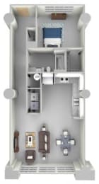 A3 Floor Plan at Concourse, Tennessee, 38104