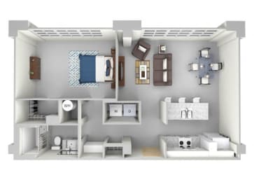 A6 Floor Plan at Parcels at Concourse, Memphis, TN