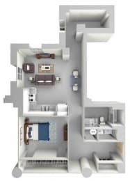 A7 Floor Plan at Parcels at Concourse, Memphis, TN