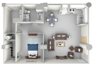 A9 Floor Plan at Parcels at Concourse, Memphis, Tennessee