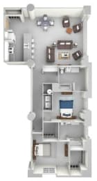 B7 Floor Plan at Parcels at Concourse, Memphis, 38104
