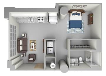S7 Floor Plan at Parcels at Concourse, Memphis, Tennessee