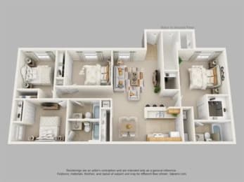 a 3 bedroom floor plan is included in this home
