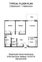 2B, 1Ba Floorplan