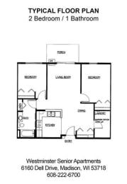 2B, 1Ba Floorplan