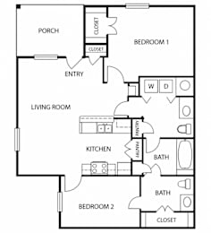 A black and white image of a house floor plan.